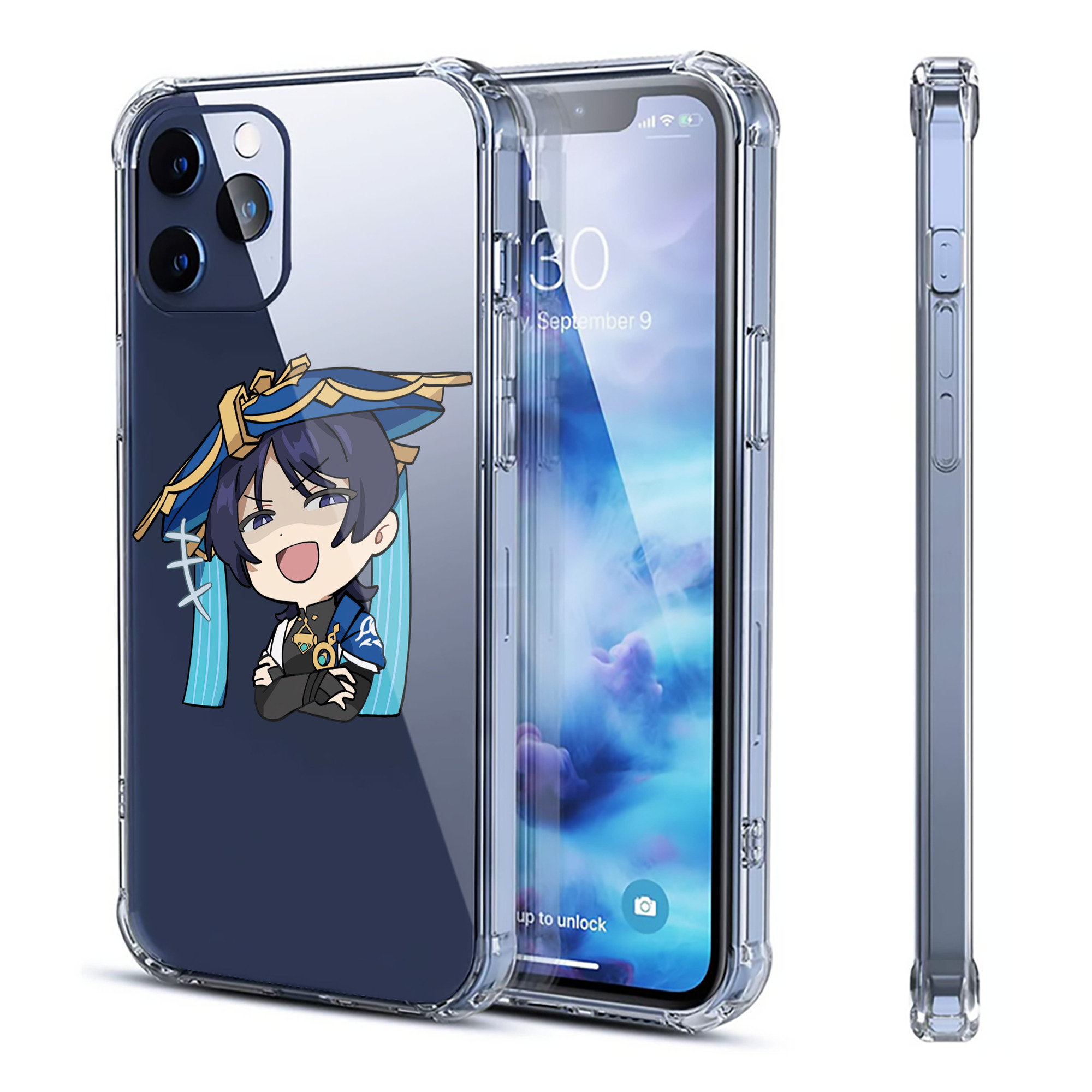 げんし神 さんペい genshin Sanpei 【iPhone 12シリーズ対応】透明スマホケース（クリアソフトケース）
